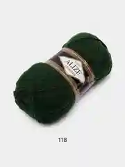 Тёмно-зелёный пряжа Alize Lanagold, 240 м