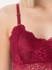 Бордовый кружевной топ, бра