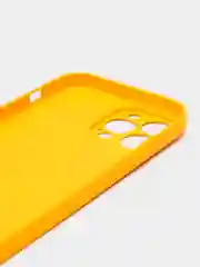 Светло-оранжевый чехол iPhone 11, 12, 13 Pro Max, 14 Plus, твердый пластиковый глянцевый под стекло