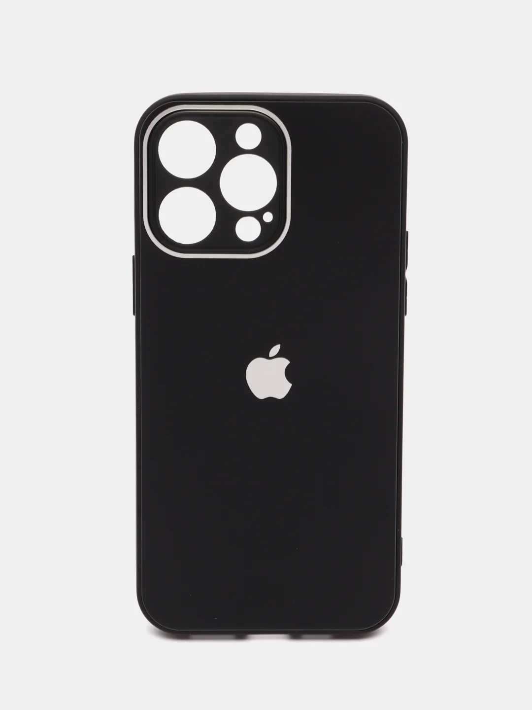 Черный чехол iPhone 11, 12, 13 Pro Max, 14 Plus, твердый пластиковый глянцевый под стекло
