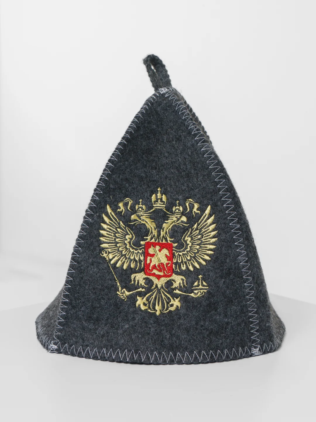 Шапка для бани "Герб. Горд быть русским", с вышивкой