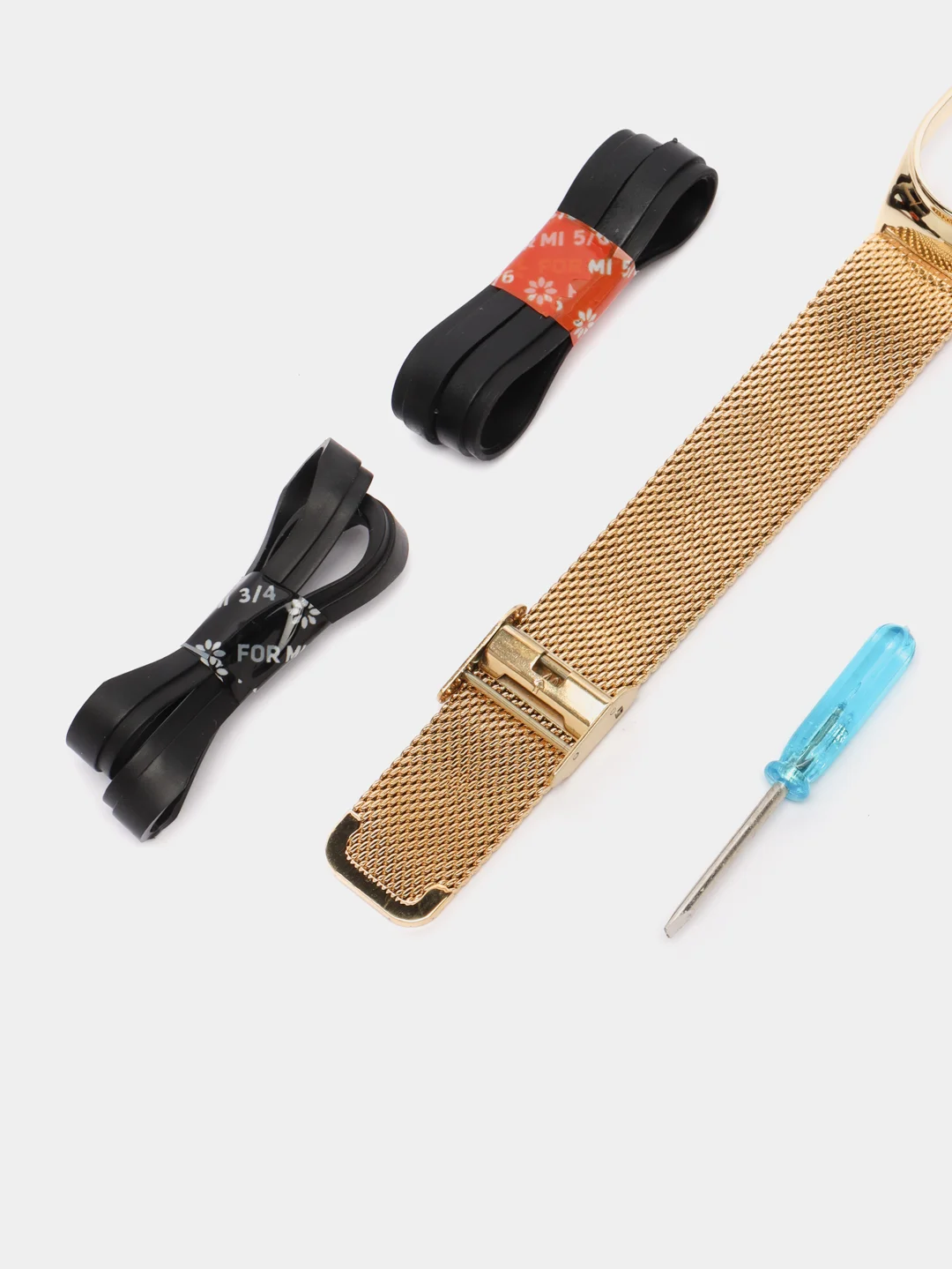 Золотой фирменный металлический ремешок для Xiaomi Mi band 3, 4, 5, 6
