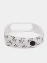 Бирюзовый силиконовый ремешок с принтом для Xiaomi Mi Band 7 / 3 / 4 / 5 / 6
