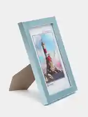 Лазурный фоторамка со стеклом, 10 x 15, А6, пластиковая