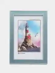 Лазурный фоторамка со стеклом, 10 x 15, А6, пластиковая