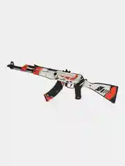 Белый деревянный автомат АК-47 версия 1.6 Азимов (резинкострел) CS:GO