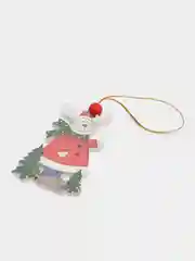 Светло-бежевый новогодняя ёлочная игрушка из дерева, Подвеска - украшение на ёлку