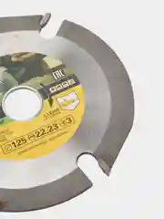 Пильный диск на УШМ, победитовая напайка, 125 мм, 3 зуба