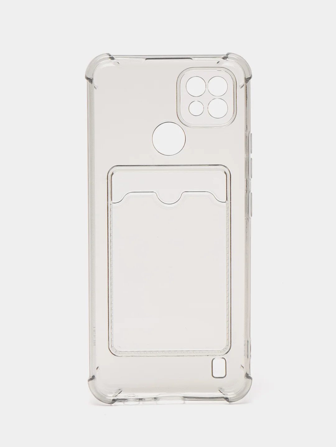 Черный чехол для Realme C25, С30, С31, С11, С21, с визитницей, антишок углами