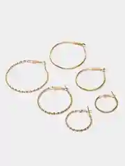 Золотой женские серьги - кольца Конго, сережки набор из 6 пар