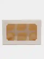 Белый коробка для 6 капкейков с окном