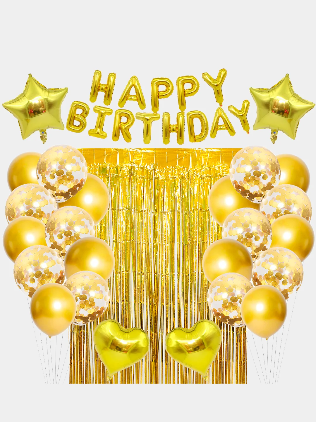 Набор Воздушных шаров для фотозоны, украшения праздника "Happy birthday"