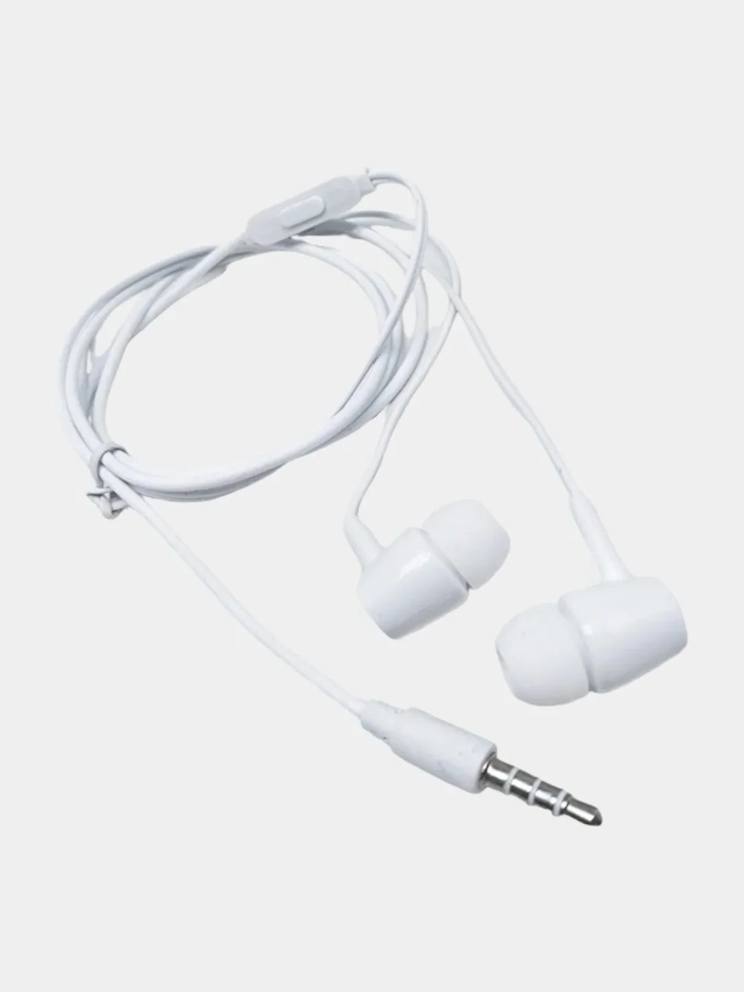 Белый наушники проводные Earphones Bass L29, вакуумные, с микрофоном, длина 1,2 м