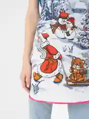 Розовый новогодний фартук, кухонный