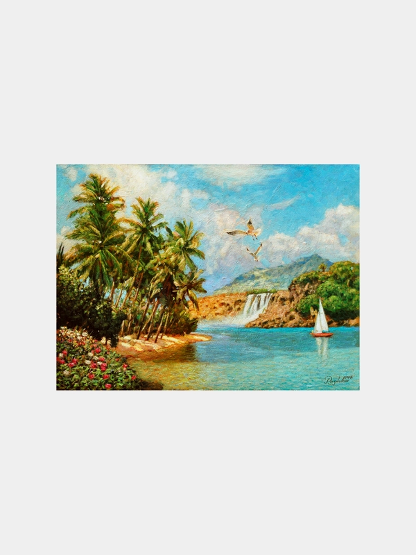 Картина стразами (алмазная мозаика) 30*40 см, ОСТРОВ СОКРОВИЩ "Южное море", без подрамника