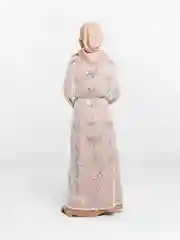 Серебряный абайя с пайетками, праздничная