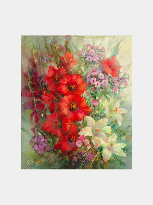 Картина стразами (алмазная мозаика) 40*50 см, ОСТРОВ СОКРОВИЩ "Цветочная симфония"