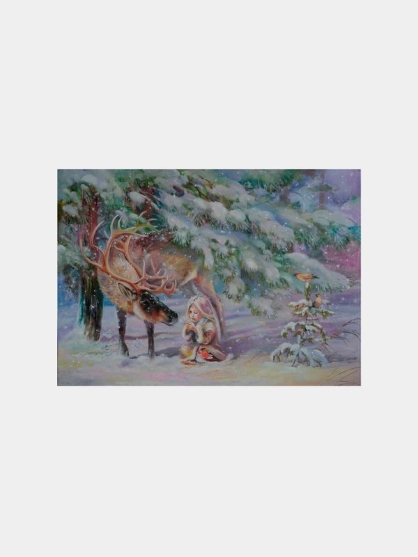 Картина стразами (алмазная мозаика) 40 x 50 см, Остров сокровищ "Девочка в лесу"