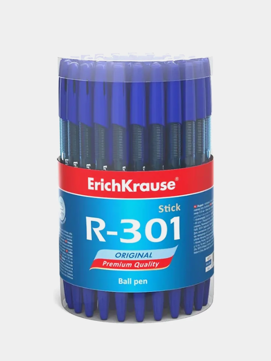 Ручка шариковая ErichKrause® R-301 Original 0.7, цвет чернил синий (в тубусе по 60 штук)