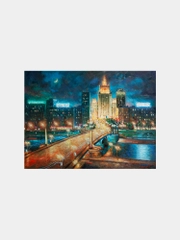Картина стразами (алмазная мозаика) 40x50 см, ОСТРОВ СОКРОВИЩ "Ночная Москва"