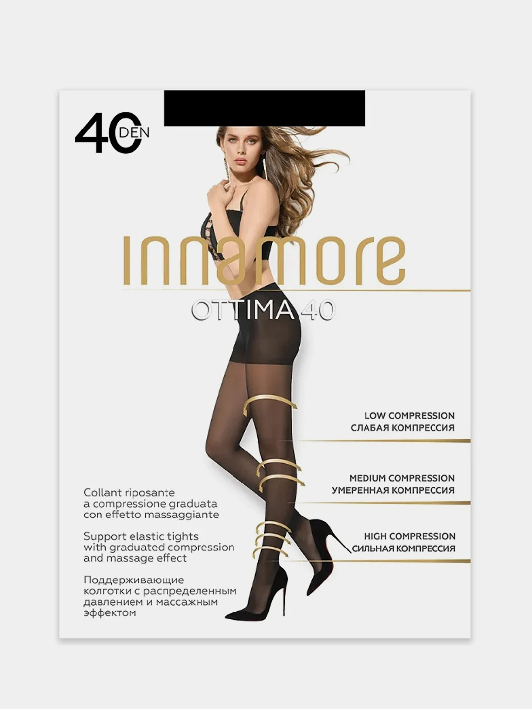 Черный колготки женские Innamore "Ottima", 40 ден