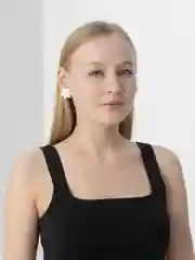 Белый серьги "Цветы"