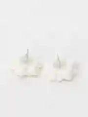 Белый серьги "Цветы"
