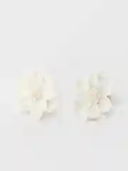 Белый серьги "Цветы"