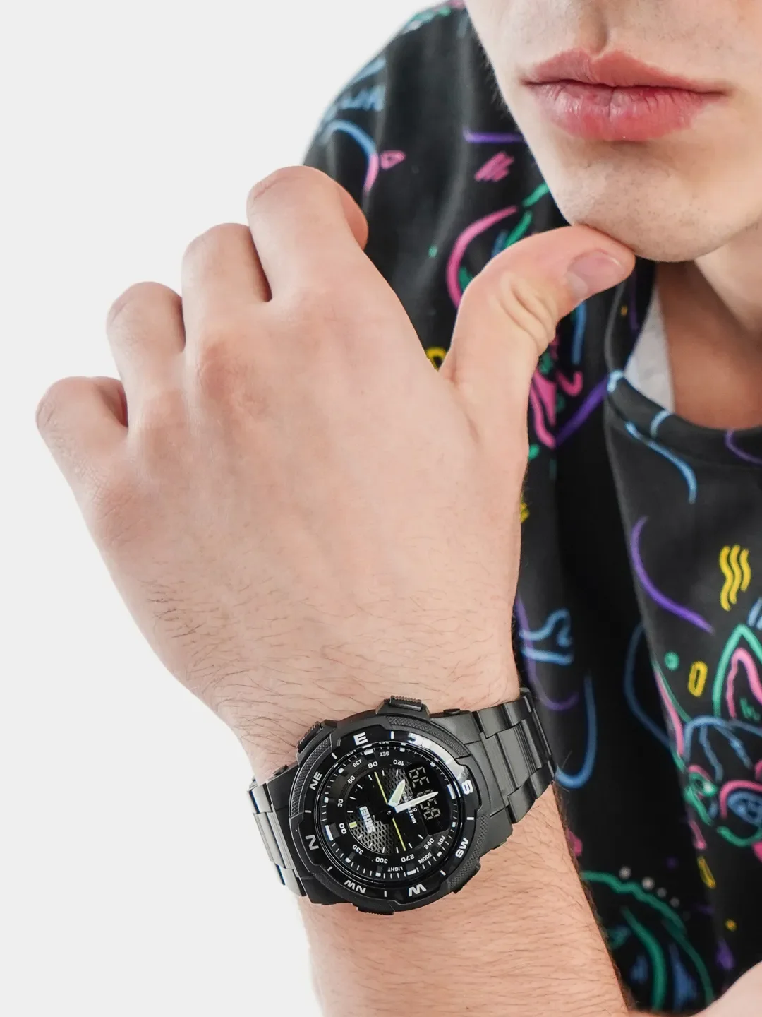 Мужские часы наручные электронные SKMEI 1370 black