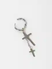 Серебряный серьги кресты двойные,серьги женские, мужские  из нержавеющей стали бижутерия, 1 шт