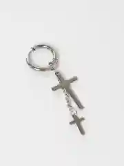 Серебряный серьги кресты двойные,серьги женские, мужские  из нержавеющей стали бижутерия, 1 шт