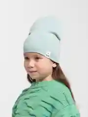 Зелёный хаки шапка детская, двухслойная, однотонная