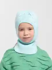 Салатовый шлем детский утепленный