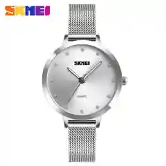 Серебряный женские наручные часы Skmei 1291 в подарочной упаковке