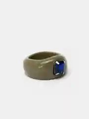Хаки кольцо со стразой