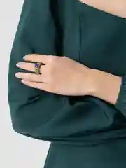 Хаки кольцо со стразой
