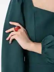 Красный акриловое кольцо, перстень с блёстками
