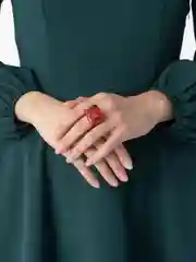 Красный акриловое кольцо, перстень с блёстками
