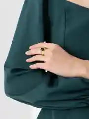 Желтый кольцо со стразами, прозрачное