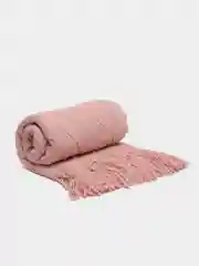 Розовый вязаный плед, покрывало, накидка на диван, кресло, кровать, шерстяной, теплый, одеяло