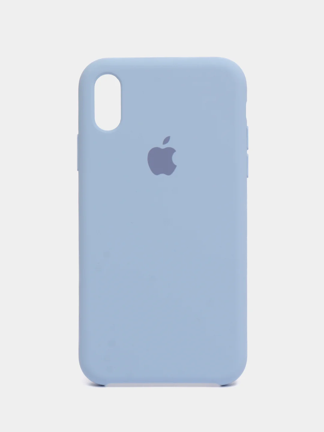 Светло-синий чехол для iPhone XR, 11, 12, 13, 14, Pro, Pro Max, силиконовый, с логотипом