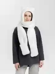 Белый женская шапка с ушками