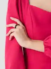 Черный акриловое кольцо, со стразами