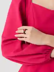 Черный акриловое кольцо, со стразами