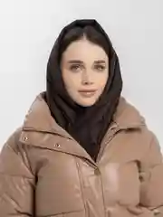 Шоколадный косынка зимняя женская / капор / шапка / платок