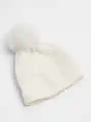 Белый детская шапка, вязаная, зимняя
