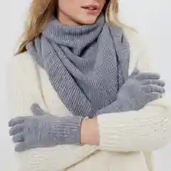 Серебряный перчатки женские, теплые, зимние, вязанные, шерстянные