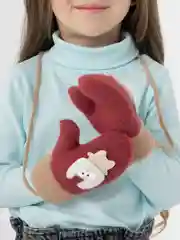 Бордовый варежки детские