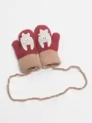 Бордовый варежки детские