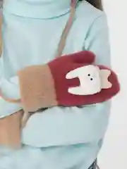 Бордовый варежки детские
